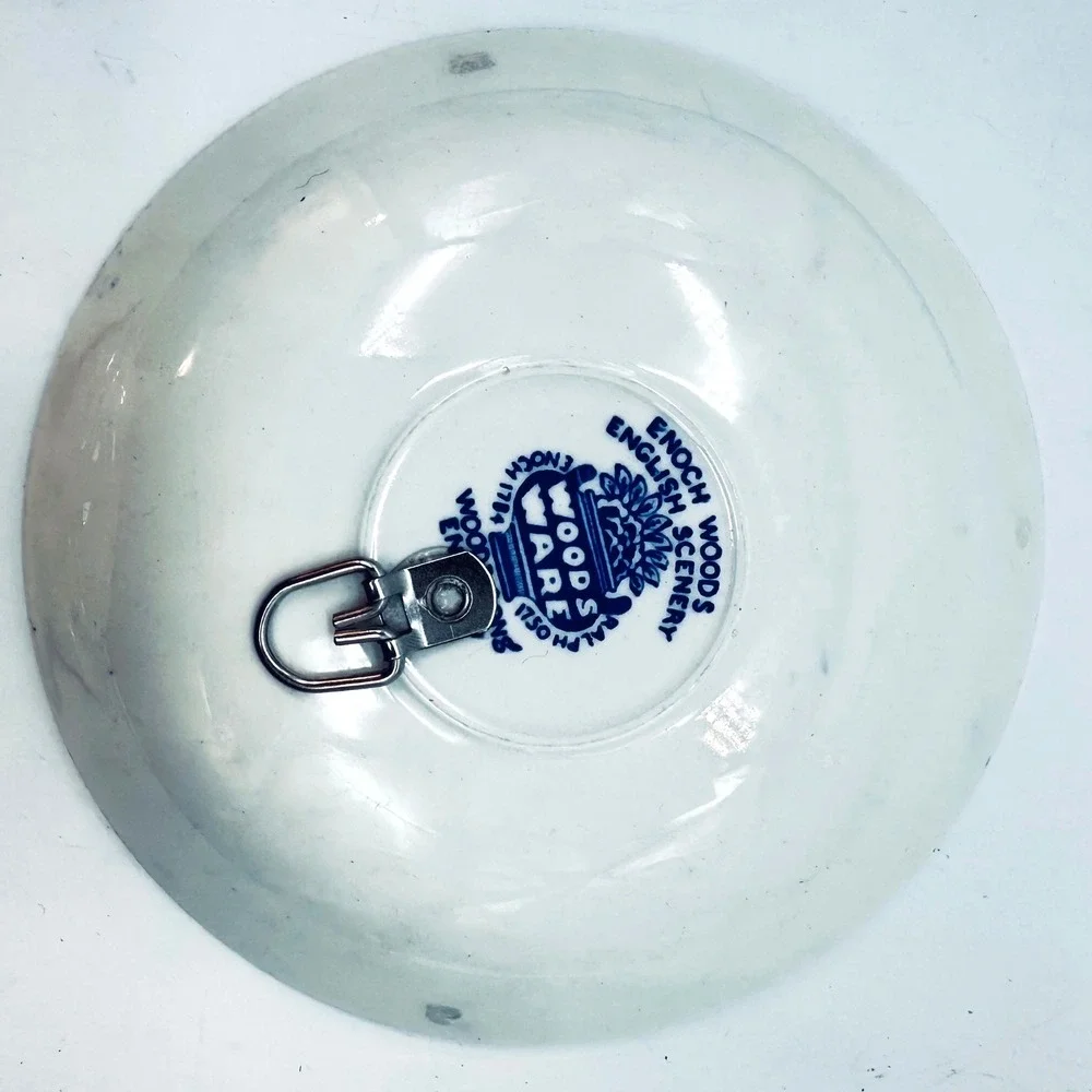 Wood & Sons English Scenery Blue White Plate Bowl Set Vintage Wall Hangers 5